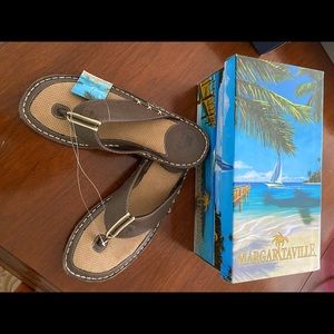 Margaritaville Brown Grove Thong - Men’s Dark Brown Size 11